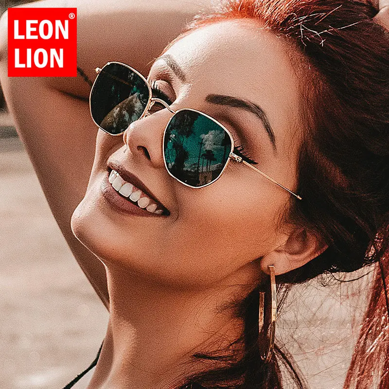 LeonLion 2023 Polygon Vintage Sunglasses Women Luxury Brand Designer Glasses Female Retro Eyewear Men Oculos De Sol Masculino