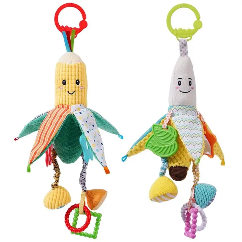 

Stroller Arch Toy Hanging Bed Bell Hang Rattle Toys Cartoon Banana Sensory Toy Newborn Crib Toys Soft Plush Toys For Boys Girls