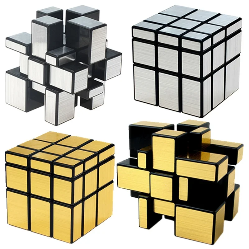 

1PCs 3x3x3 Magic Mirror Cubes Cast Coated Puzzle Professional Speed Gold Silver Magic Cube Magic Education Toys Fidget Cube
