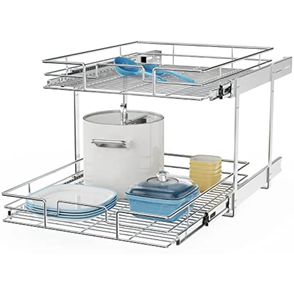 ROOMTEC Pull Out Cabinet Organizer, Kitchen Cabinet Organizer and