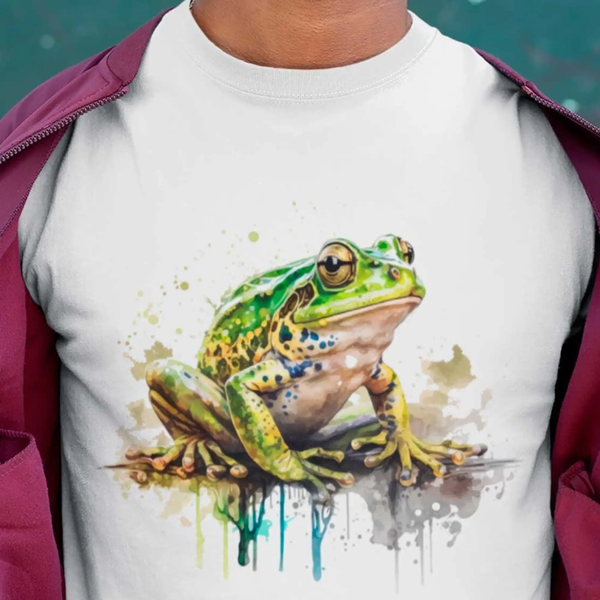 Maglietta Ad Acquerello Rana Estetica Per Uomo O Donna Amante Cottagecore Froggy Maniche Lunghe O Corte