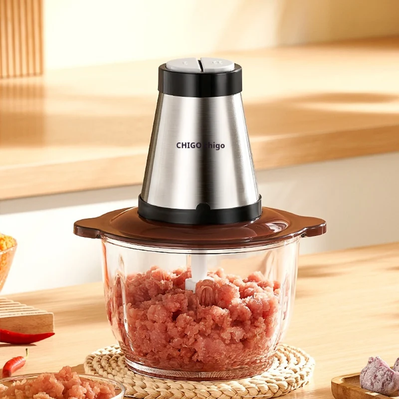 Meat grinder household electric stainless steel vegetable crushing machine small  spicy meat grinder garlic processor 6