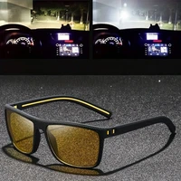 Square Yellow Night Vision Anti-Glare Goggles for Men Women Driving Fishing Beach Sunglasses Protection Polycarbonate Glasses - Image 2
