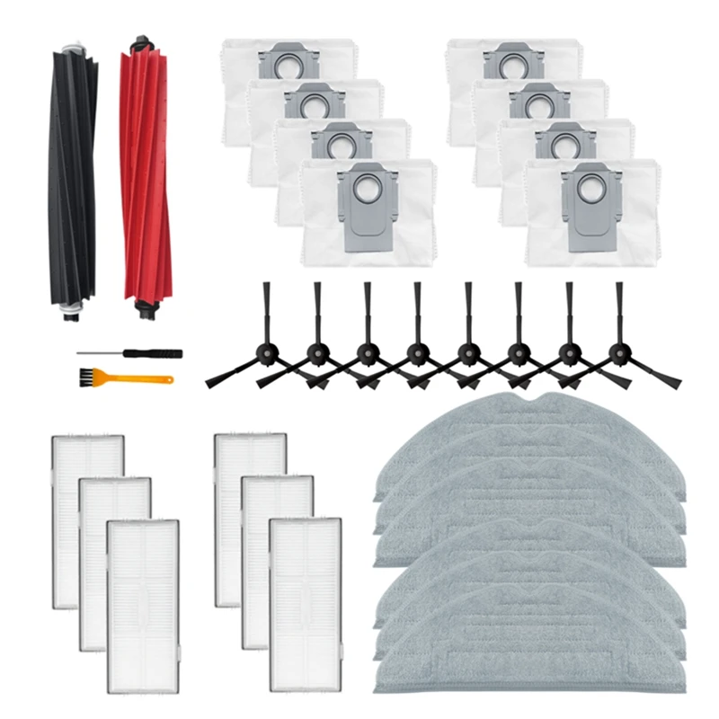 

For Roborock S8 Pro Ultra S8 S8+ Accessories Main Side Brush Mop Cloth HEPA Filter Dust Bag Robot Vacuum Cleaner Parts
