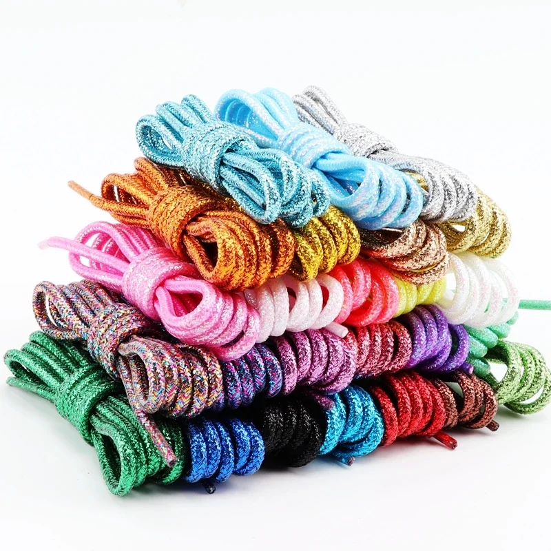 Round Shoelaces Fashion Glitter Colorful Shoe Laces For Sneakers Precision Compilation Non Fading Shoestring Accessories