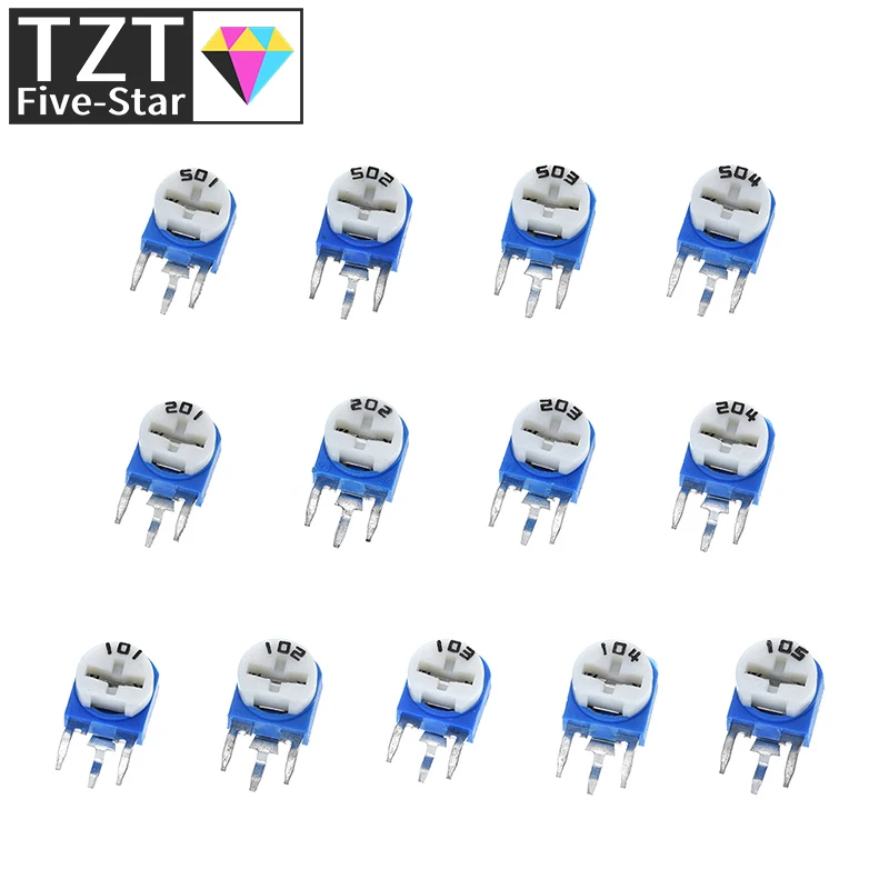 Trimpot Trimmer Potentiometer Variable Resistor multiturn potentiometer linear potentiometer rotary potentiometer trimmer potentiometer adjustable resistor 10pcs Rm063 Rm-063 100 200 500 1k 2k 5k 10k 20k 50k 100k 200k 500k 1m Ohm