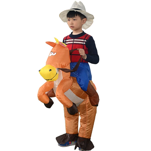 Disfraz de caballo inflable para niños y niñas, traje de Cosplay de  vaquero, divertido, para fiesta de Halloween, Purim