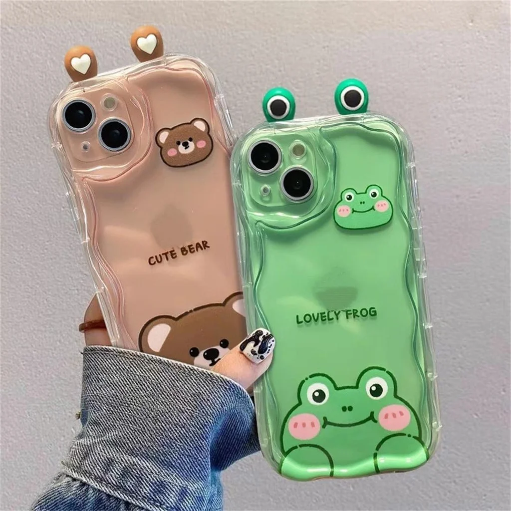 Adorable 3D Animal Ears Soft Wave Case Cover