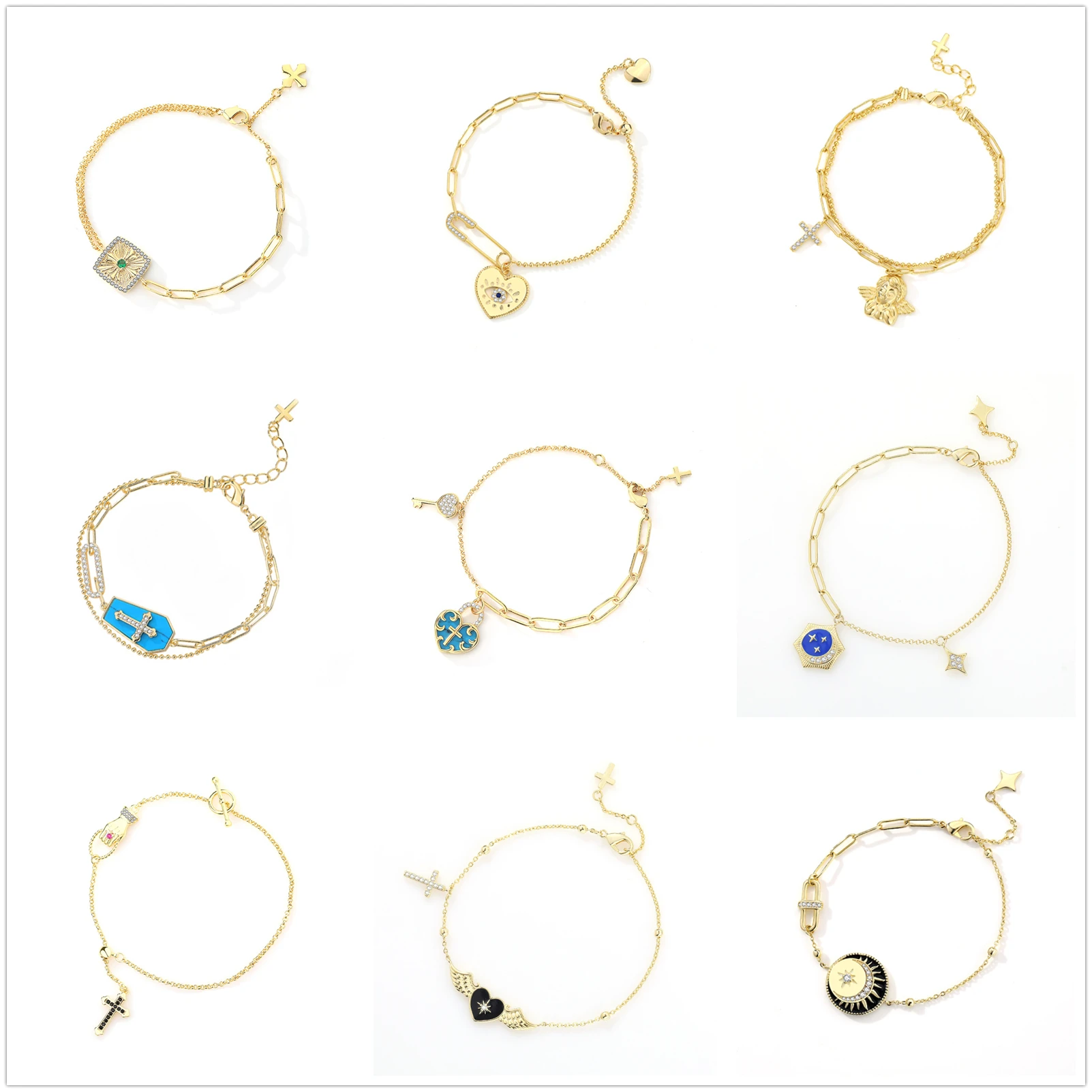 

Vintage Micro-set Zirconia Drip Oil Bracelet Luxury Silver Gold-plated Ladies Turquoise Bracelet Valentine's Day Jewelry Gift