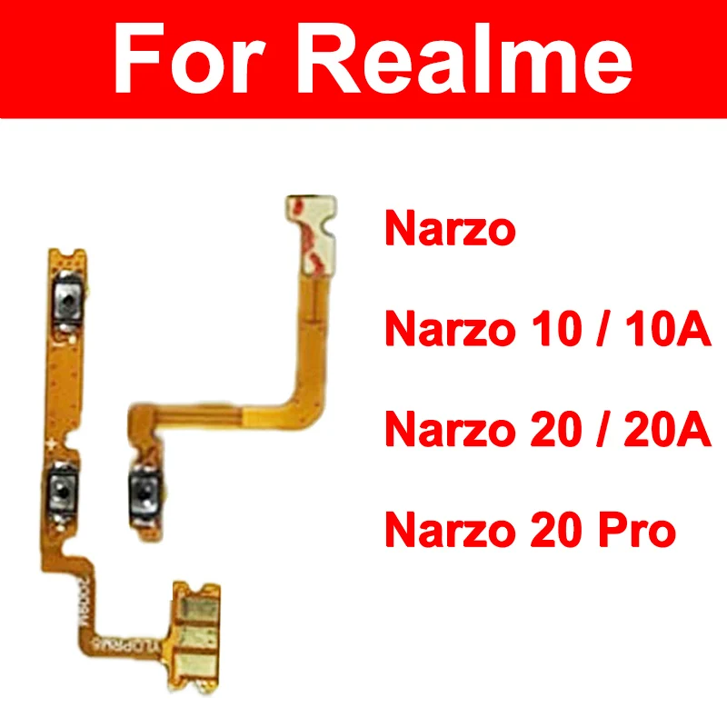 

Power Volume Buttons Flex Cable For Realme Nazro 10 10A 20 Pro 20A On OFF Power Volume Side Keys Switch Flex Ribbon Parts