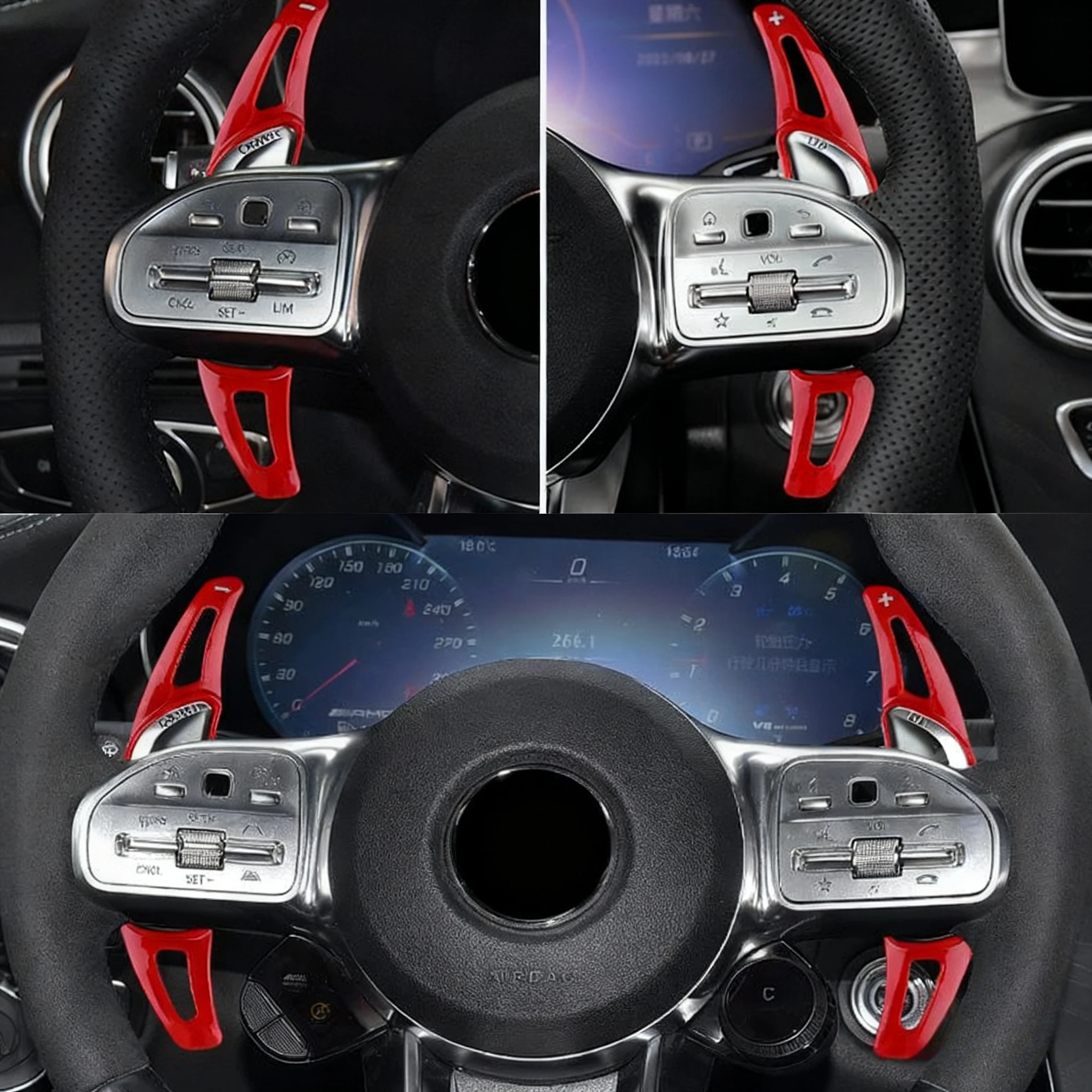 Für Mercedes-Benz AMG A35 A45 C63 E63 S63 G63 C43 CLA GLA GLC GLS GLE 2016-2023 auto Lenkrad Shift Paddle Shifter Verlängern – Detail 8