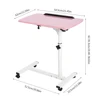 Portable Multifunctional Removable Laptop Desk with Wheels Bed Sofa Books Snack Pink 1