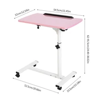 Portable Multifunctional Removable Laptop Desk with Wheels Bed Sofa Books Snack Pink 1