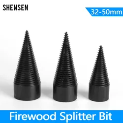 1Pcs 32/38/42/50mm Firewood Splitter Cone Drill Bit Round Hex Square Shank Wood breaker Split Woodworking Tools