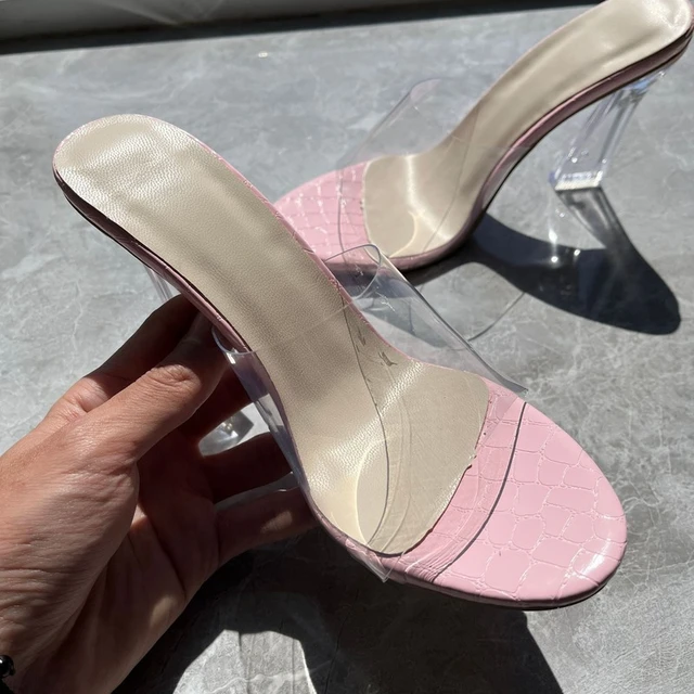 2022 New Fashion Women Sandals Pvc Jelly Transparent Sexy Clear High Heels  Slippers Ladies Summer Party Pumps Shoes Plus Size 43 - Women's Slippers -  AliExpress