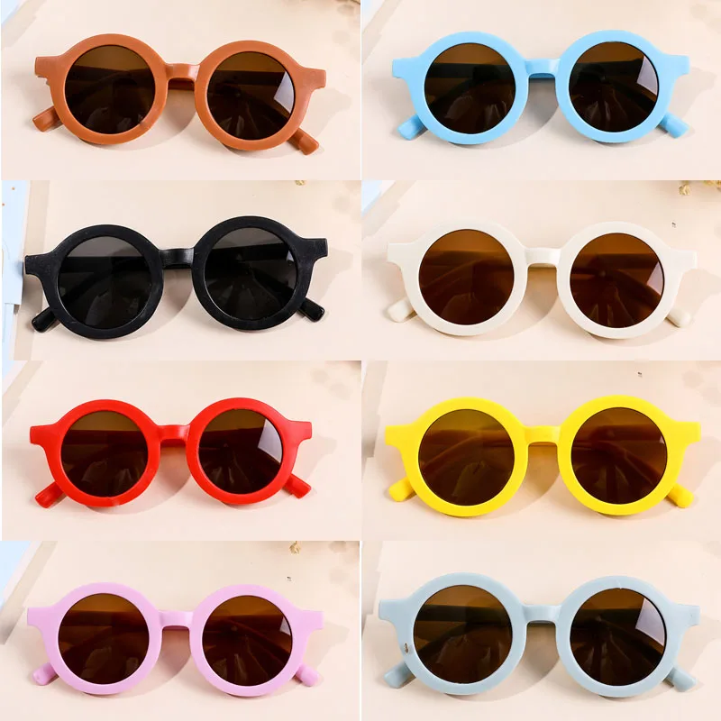 Summer Children Fashion Cute Round Sunglasses for Kids UV400 Boys Girls Lovely Frosted Sun Shade Glasses Baby Eyewear 13 Colors