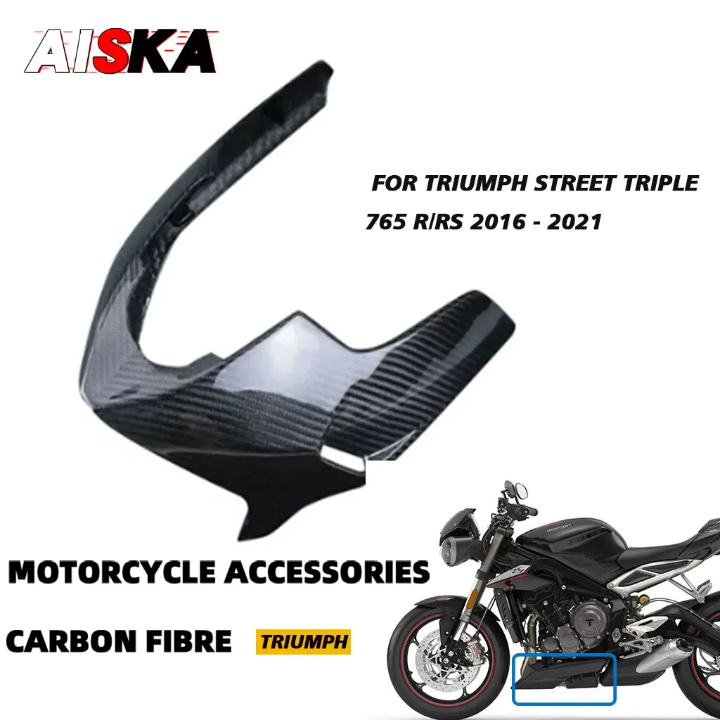 

3K Carbon Fiber Motorcycle Accessories Fairing Belly Pan With Brackets For Triumph Street Triple 765 R RS 2016 - 2021 2020 2019