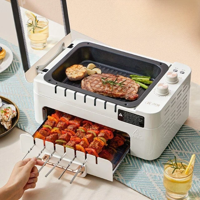 Double-layer Electric Barbecue Machine Household Small Baking Machine Electric  Grills 360 ° Automatic Rotary Barbecue Machine - AliExpress