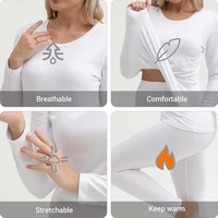 Ensemble de sous-vêtements thermiques pour femmes, longs caleçons, couche de base, doublé sourire, haut souple, astronomique, ensemble de 2 pièces 4