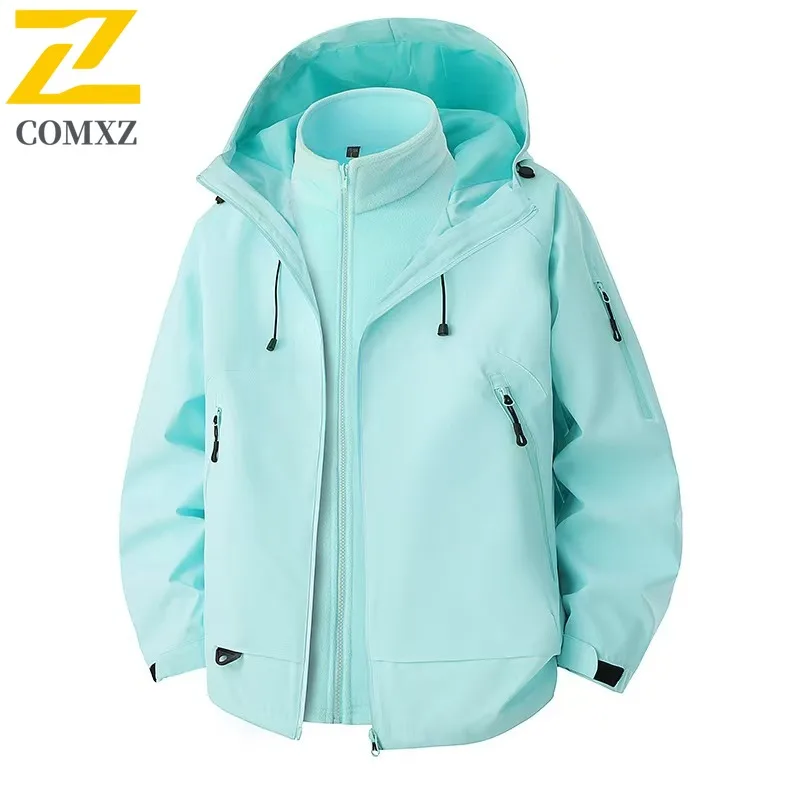 COMXZ Men Winter Clothing High Quality Outdoor Adventure Wind Resistant Motorcycle Coat Stylish Hooded Lightweight Outerwear