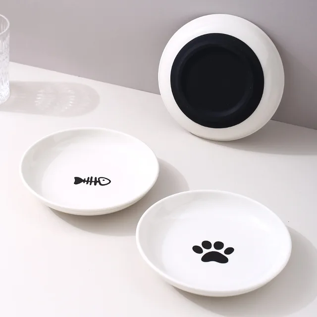 Ceramic Pet Bowl With Silicone Pad for Home Use Fish Bones Cat Claws Food Basin Non Slip Cat Dish Cat Food Tray Pet Feeder Ceramic Pet Bowl With Silicone Pad for Home Use Fish Bones Cat Claws Food Basin Non Slip Cat Dish Cat Food Tray Pet Feeder