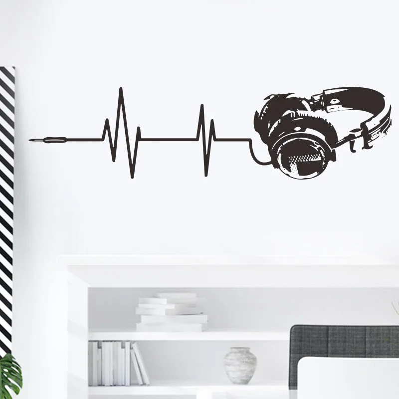 Audio Gaming Headphones 3D Vinyl Wall Stickers for Home Kids Bedroom Boy Game Room Gamer Zone Internet Cafe Decoration Art Mural