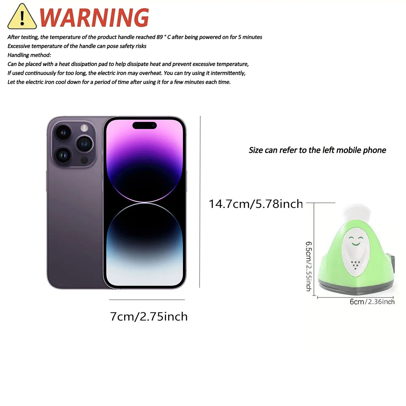 1PC Mini Iron Portable Handheld Hot Press Charging Stand Patch Clothing Accessories DIY Shoes T-shirt
