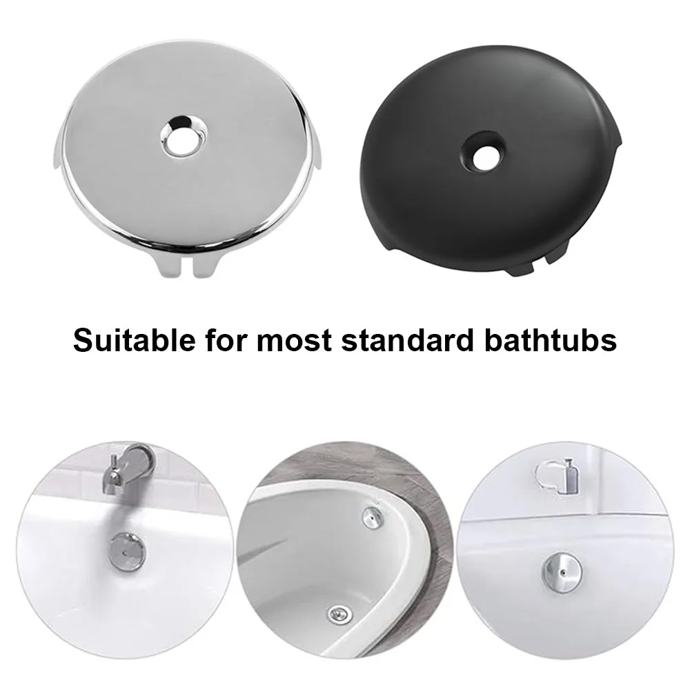 1pc Bathtub Overflow Cover Plate with Screws Bathroom Basin Trim Bath Drain Cap Sink Round Overflow Ring Plug Bathroom Hardware