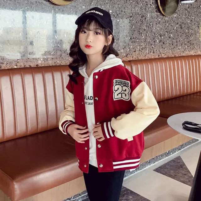 2022 Nieuwe Modieuze Kinderen Lente Herfst Kleding Jas Voor Meisjes Sport  Jas Tiener School Baseball Uniform 5-14 jaar - AliExpress