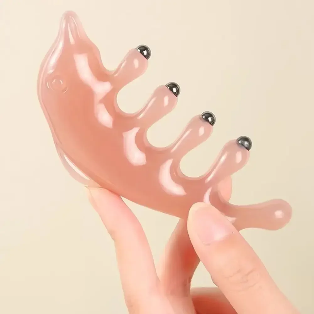 Dolphin Shape Body Meridian Massage Comb Wide Tooth Anti-Static Head Massage Comb Help Blood Circulation Multifunctional