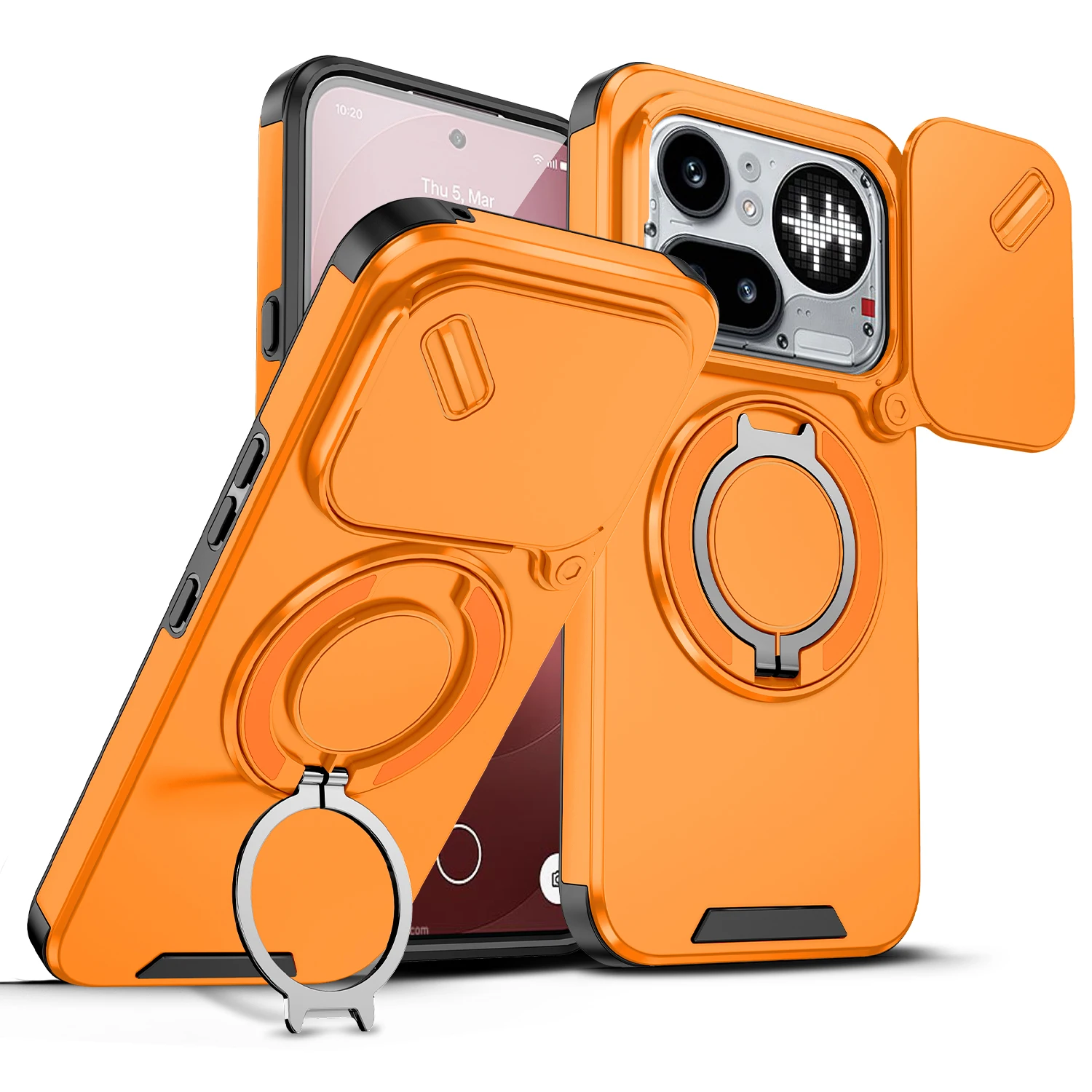 Shockproof Armor Case with Lens Protection and Car Magnetic Holder