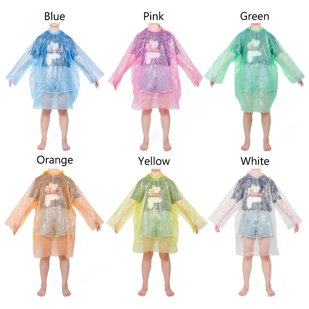 Vacuum Compression Kids Raincoat Travel Waterproof Rain Coat Thickened Card Packaging One-Piece Raincoat Children