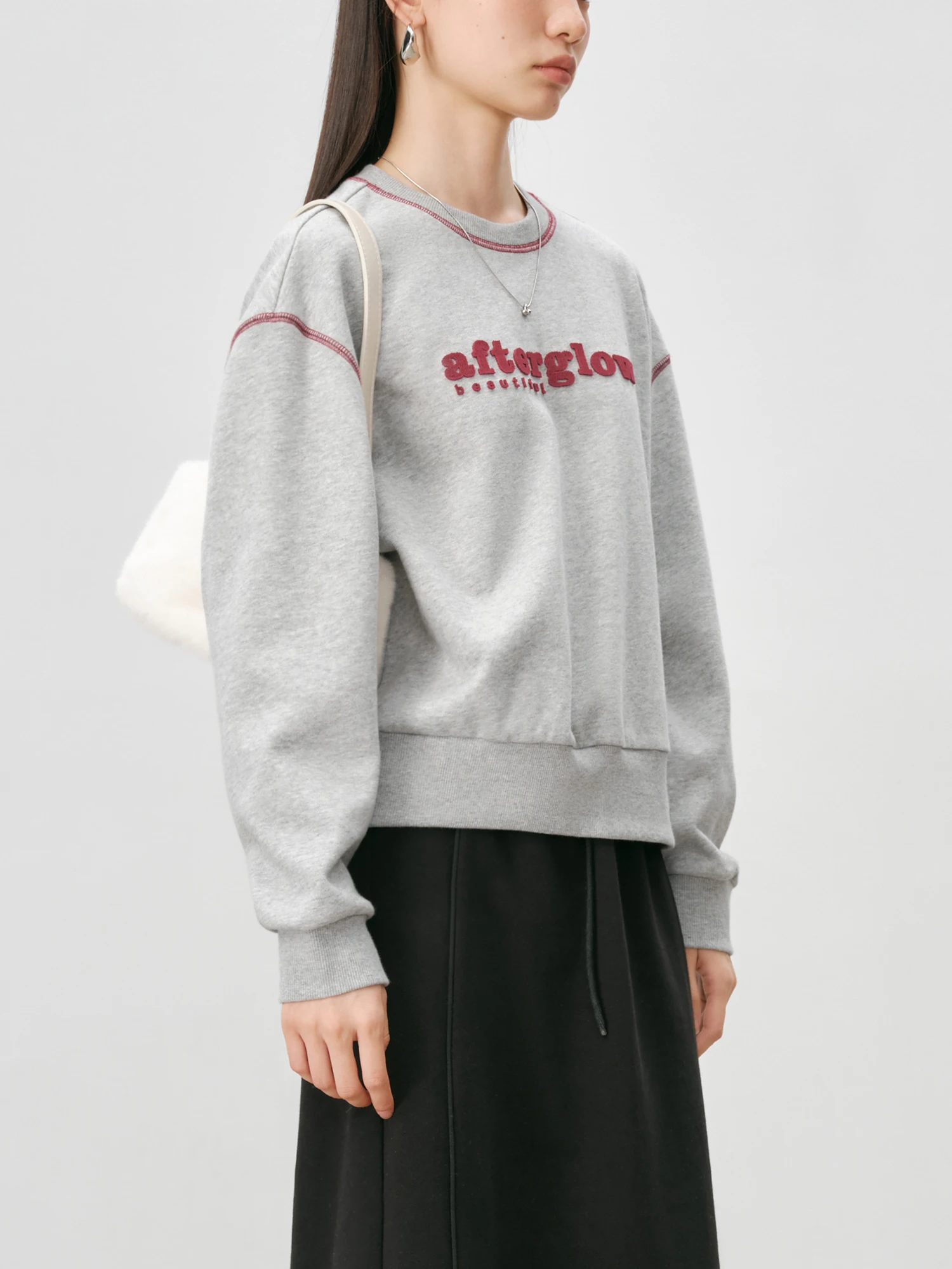 ZIQIAO Letter Embroidery Sweatshirt Casual Pants Set For Women 2024 Autumn Winter New Design Warm Sweatshirt Pants 24ZQ94197 2