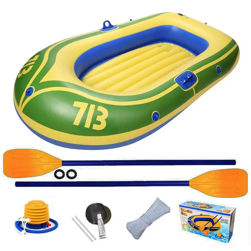 

Inflatable Fishing Boat Thickened 2 Person Assault Boat Double Inflation Design Boat For Lakes Fishing And Coast Outdoor Rafting