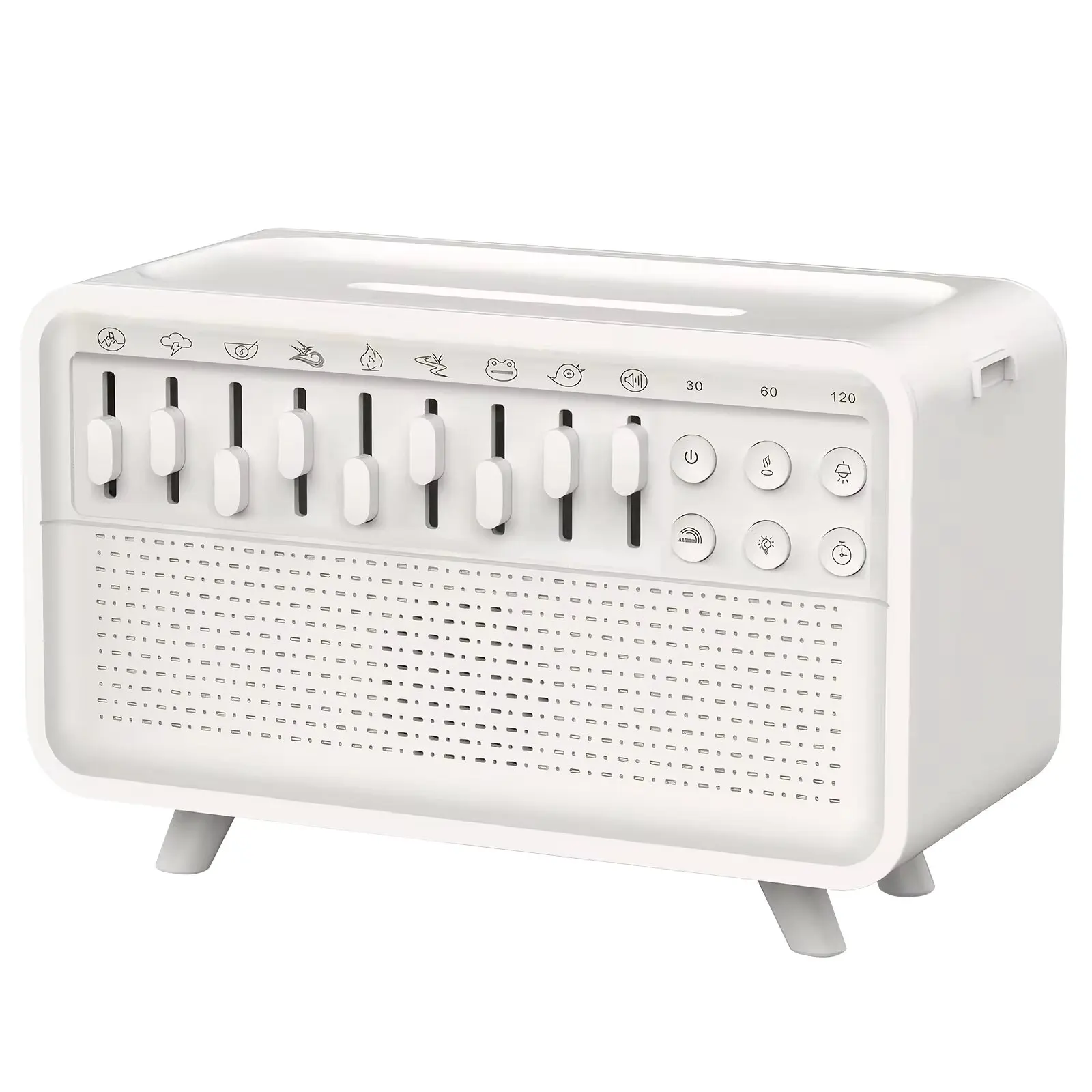 4 in 1 HIFI Bluetooth Speaker LED White Noise Speaker White Noise Sleep Aid Night Light Humidifier Machine with 8 Nature Sounds