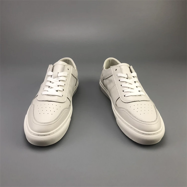 Top Quality Genuine Leather Men's White Shoes Retro Leisure Size 38-44