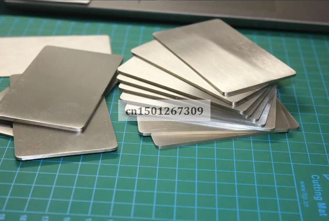 Business Cards Thick 2mm Stainless Steel Business Card Heavy Duty Metal Plate Size 85*53mm Double Sided Matte Finish