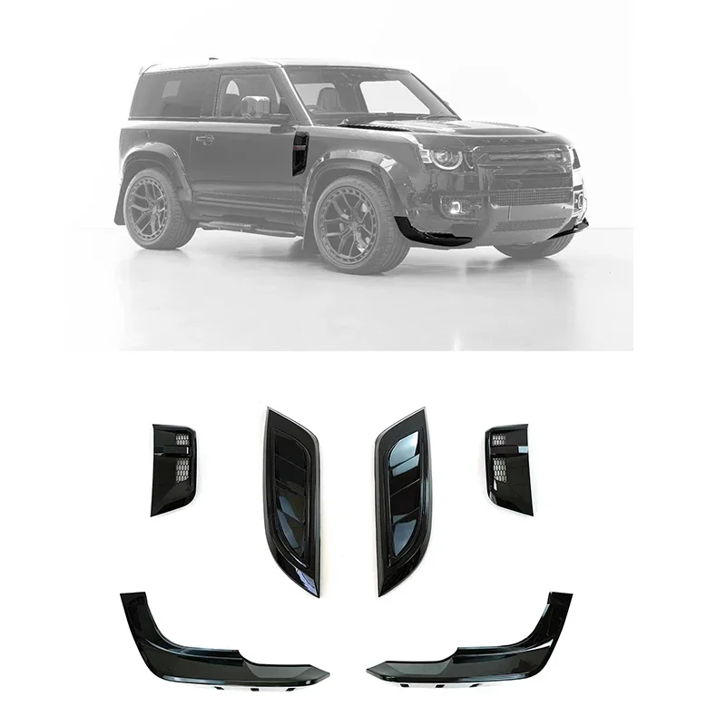 Car Front Bonnet Vents for Urban front bumper lip fender vents for 2020 2021 Land Rover Defender 110/90/130 custom upgrade high quality carbon fiber aluminum alloy engine hood front bonnet for 2020 land rover defender 90 110 130