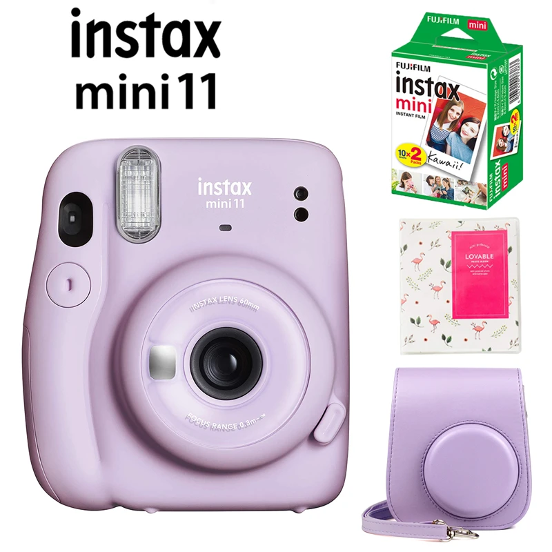 Omgekeerd Tranen plek Fujifilm Instax Mini 11 Instant Camera Roze/Blauw/Grijs/Wit/Paars + 20  Instax Mini Wit film + Case Bag + 64 Pocket Album|Film Camera| - AliExpress