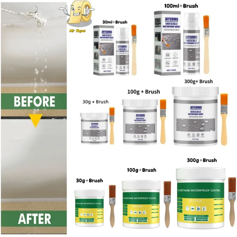 30/100/300G Agente Sigillante Per Rivestimento Impermeabile Colla Per Pasta Invisibile Trasparente Con Vernice Per Riparazione Adesiva A Pennello Spra
