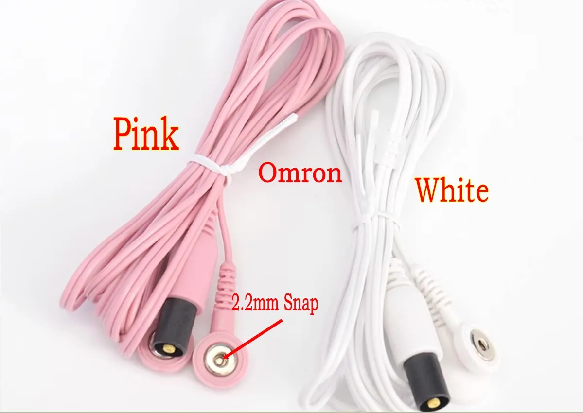10 Pcs Replacement Electrode Lead Wires Cable Cord With 2.2mm Snap Fit Fot Omron TENS Unit