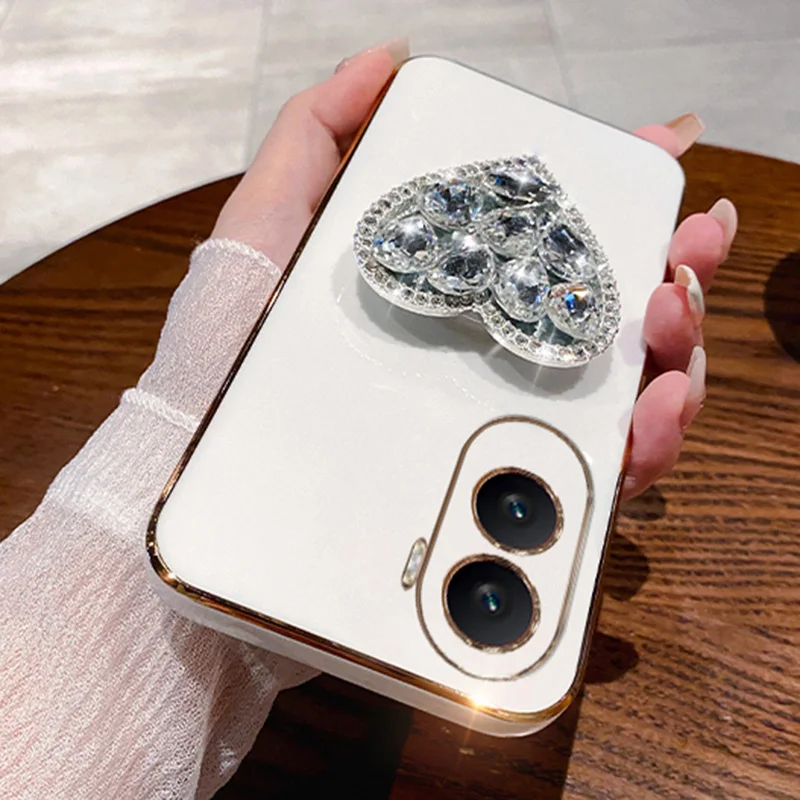 Plating Case For Samsung A34 A54 A53 A32 A33 A22 A13 4G 5G A12 A73 A25 A31 A21S A14 A52 Heart Diamond_voghion.com