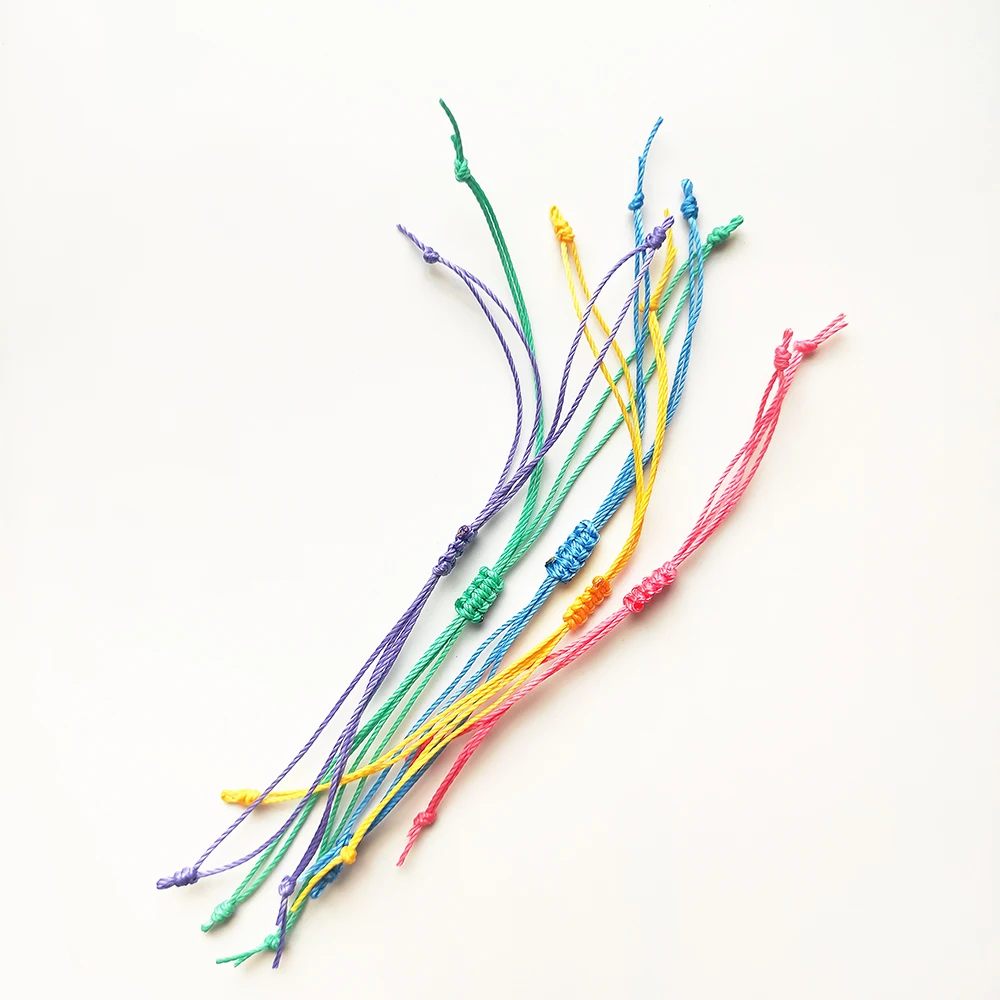 5 шт. Sufer водонепроницаемый регулируемый браслет дружбы фурнитура бразильский восковой шнур скользящие узлы Радуга плетеный веревочный браслет