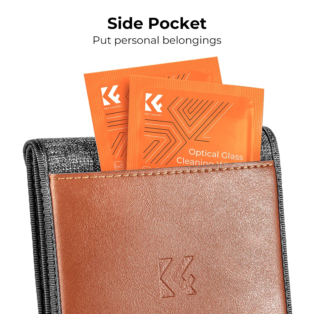 K&F CONCEPT New Style 3 Pockets Lens Filter Bag Camera lens Filter Pouch 49mm-82mm For ND UV CPL Camera Lens Filter 5