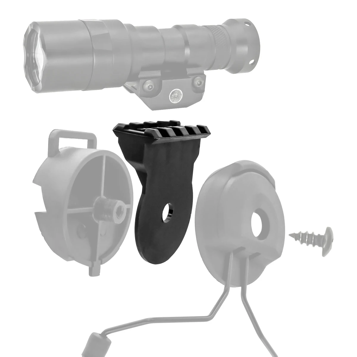 Ts Tac-sky Tactical Flashlight Head Mount Helmet Quick Action Core Arc Rail  Adapter For Airsoft Sport Helmet Mount Gray - Intercom Accessories -  AliExpress