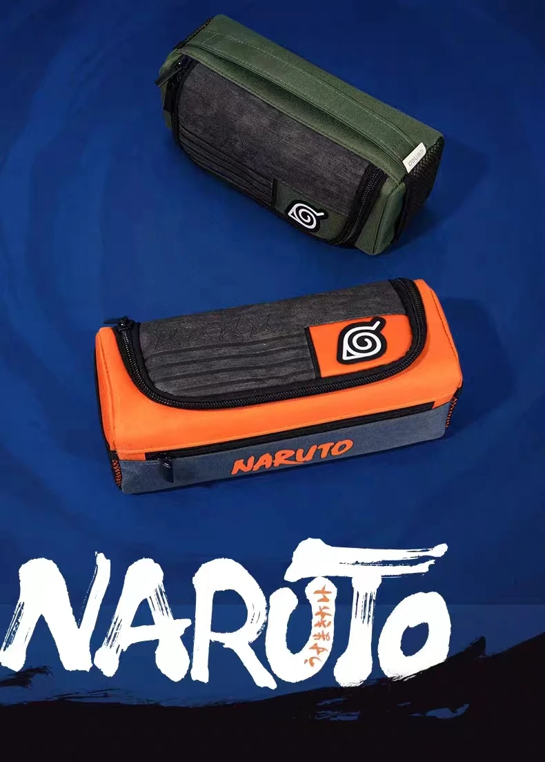 Naruto Anime Stiftetui, großes Fassungsvermögen, Schreibwarenbox, Unisex, multifunktional, mit Reißverschluss, tragbare Schreibwarentasche, für den Schulanfang – Detail 4
