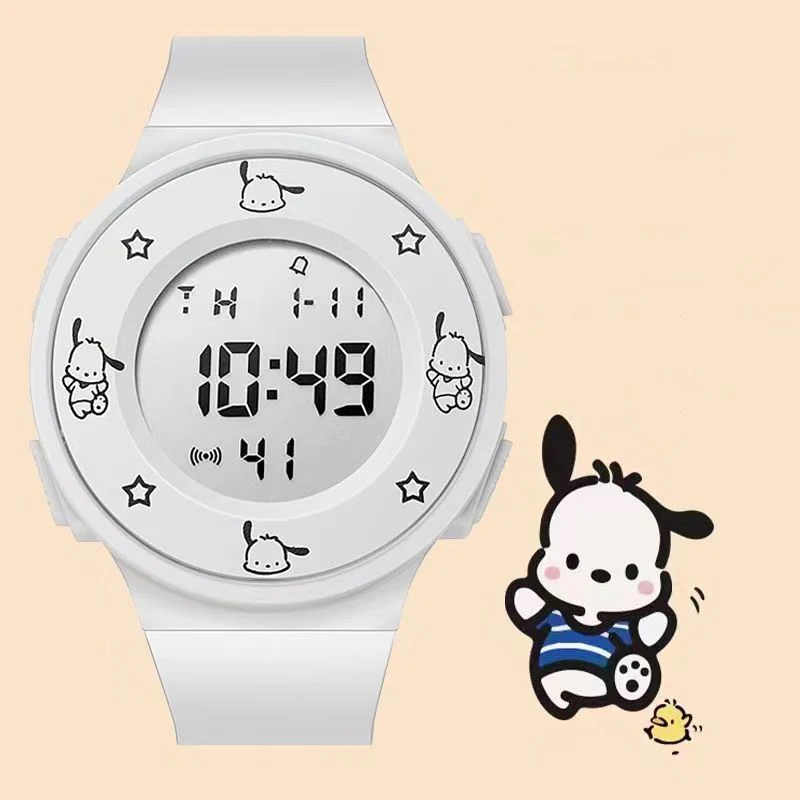 

Sanrios Electronic Watch for Children Cute Kuromi Pochacco Hello Kitty Electronic Watch for Girls Birthday Party Gifts Watches