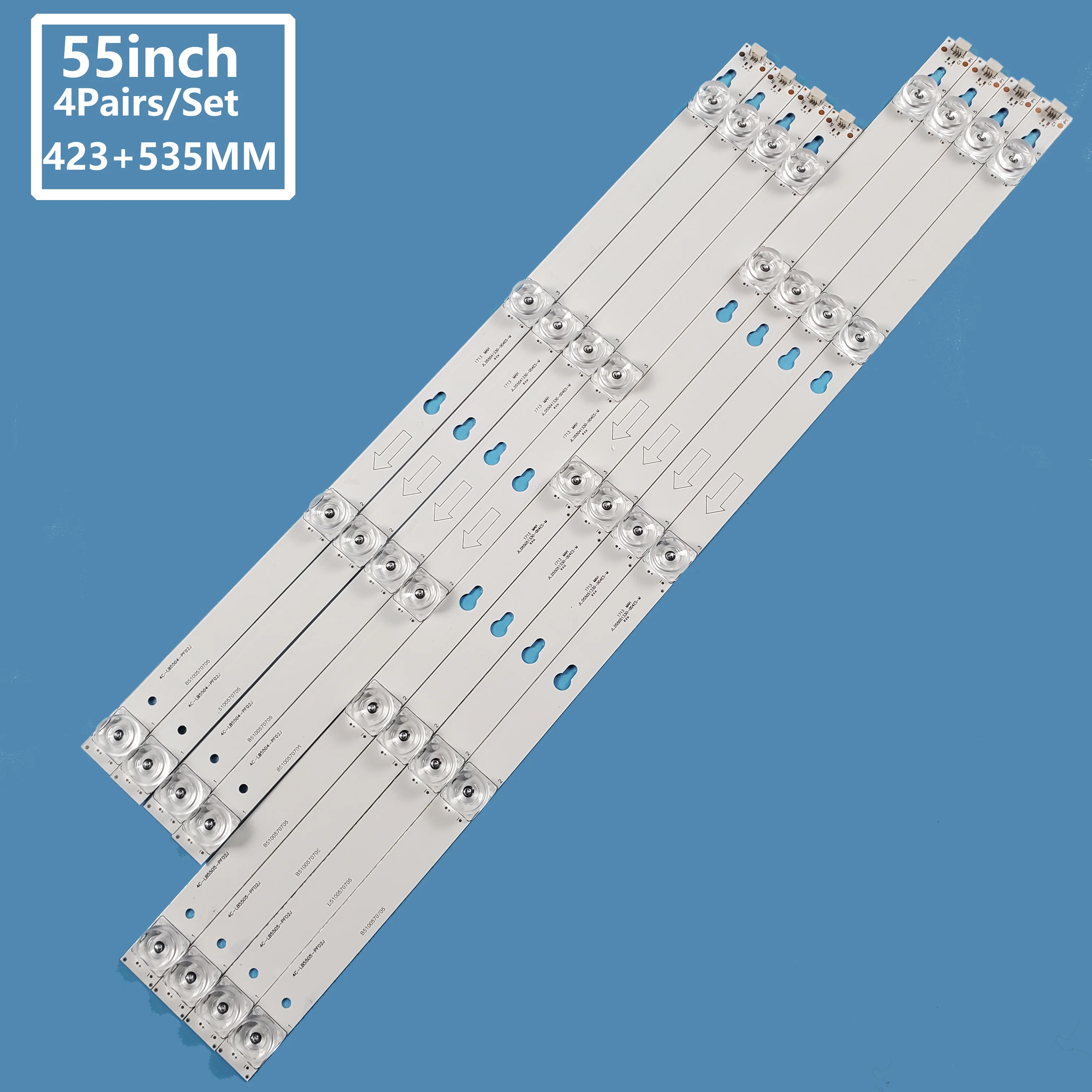 

8Pcs/set Smart TV LED Backlight Bar Strip JL.D55051330-004ES-M 4C-LB5505 For TCL 55inch D55A810 L55E5800A-UD D55A620U 55U6700C