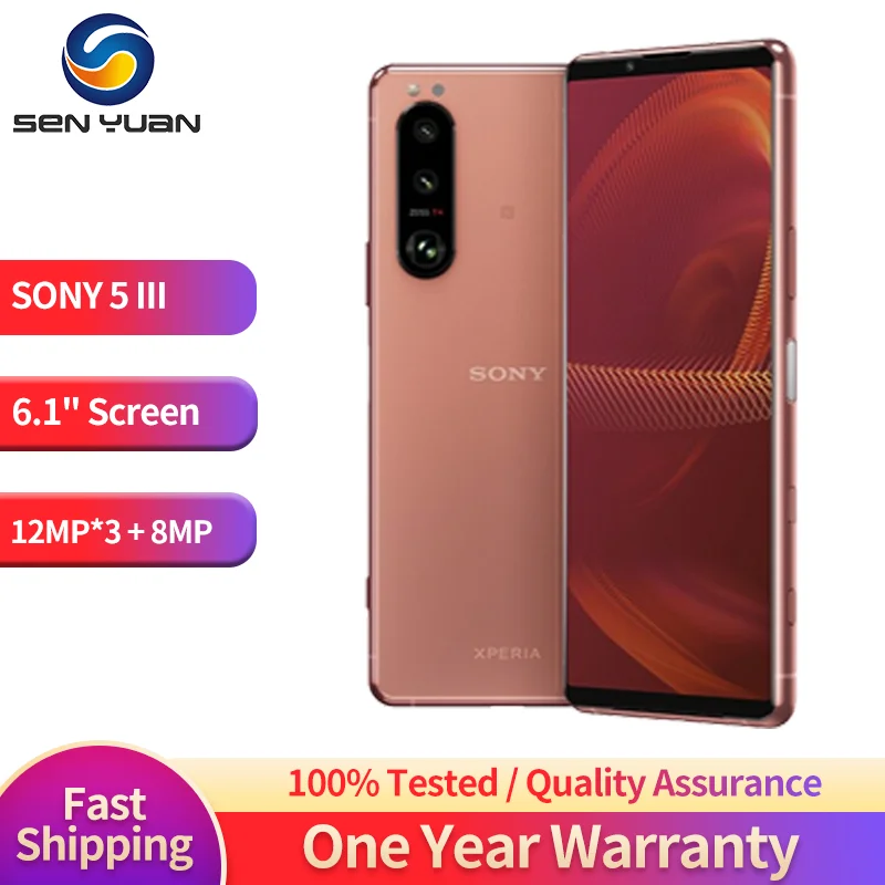 

Sony Xperia 5 III 5iii 5G Dual Sim XQ-BQ52 XQ-BQ72 8GB RAM 128/256GB ROM 6.1" OLED Snapdragon Octa Core NFC Cell Phone