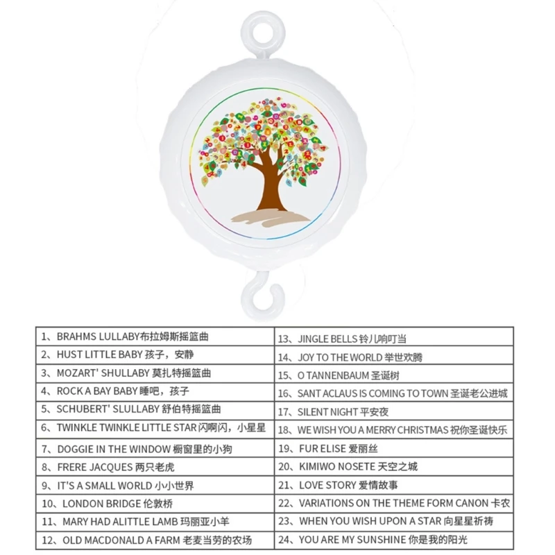 

Crib Music Mobile Toy for Infant Cartoon Rattle Bells Education Toy Sounding Musical Box for Baby Sensory Enlightenments